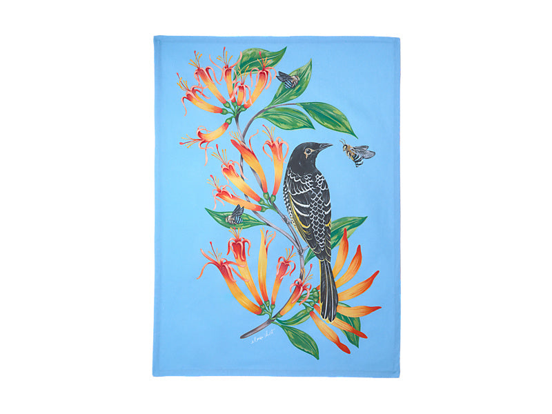 Eloise Short Lyric Tea Towel Regent Honeyeater