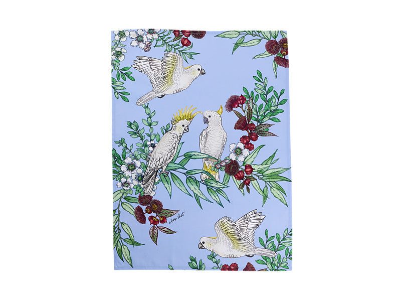 Eloise Short Native Grace Yellow Crested Cockatoo Tea Towel