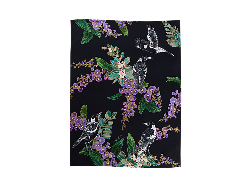 Eloise Short Native Grace Magpie Tea Towel
