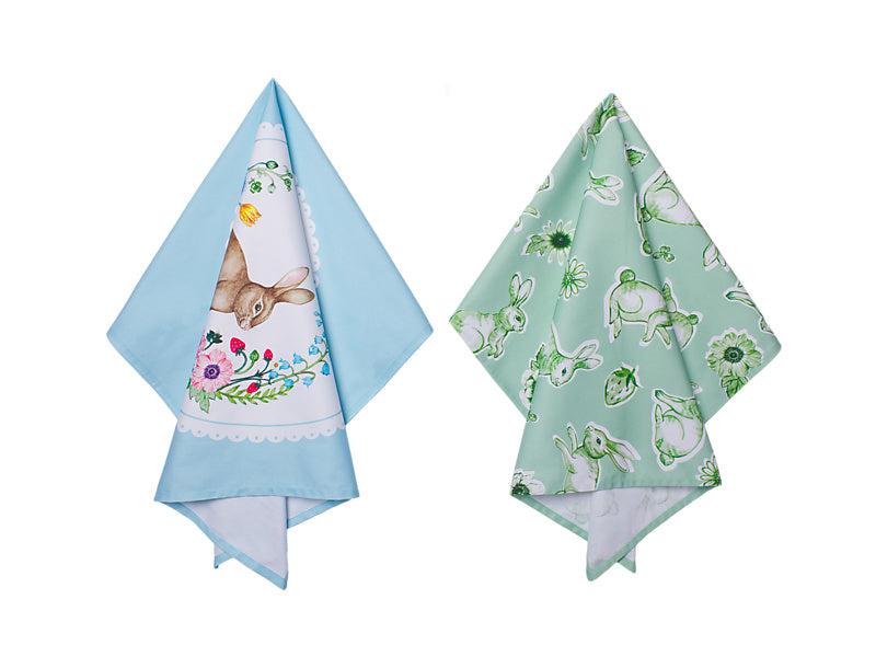 Clover & Cottontail Tea Towel Set of 2 Assorted