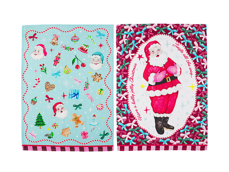 Fa la la Tea Towel Set of 2 Assorted