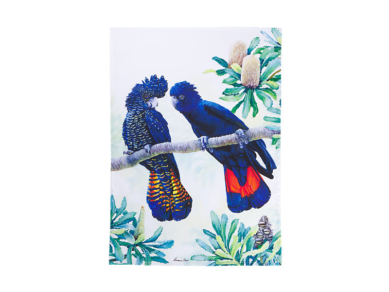 Katherine Castle Song of the South Tea Towel Black Cockatoo