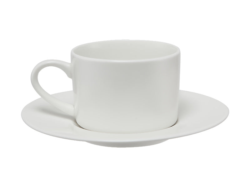 White Basics Straight Cup & Saucer