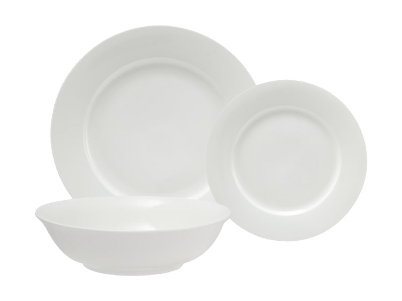 White Basics European Rim Dinner Set 12pc Gift Boxed