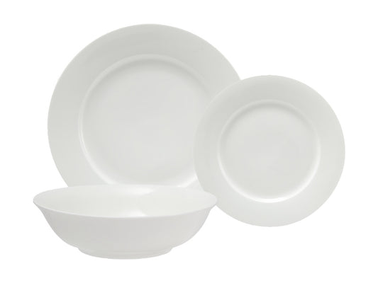 White Basics European Rim Dinner Set 12pc Gift Boxed