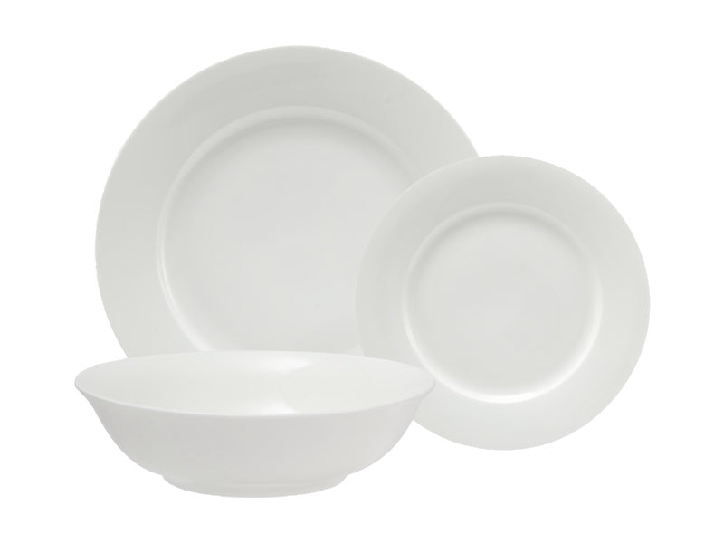 White Basics European Rim Dinner Set 18pc Gift Boxed