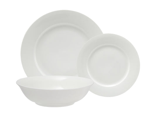 White Basics European Rim Dinner Set 18pc Gift Boxed