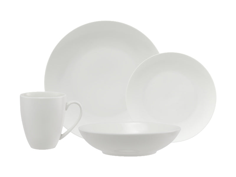 White Basics Fitzrovia Coupe Dinner Set 16 Piece Gift Boxed