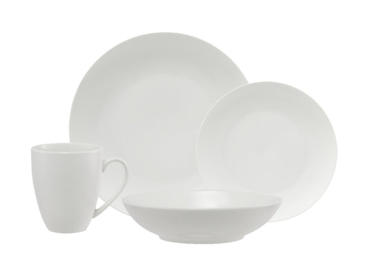 White Basics Fitzrovia Coupe Dinner Set 16 Piece Gift Boxed