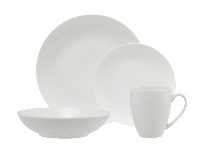 White Basics Fitzrovia Coupe Dinner Set 16 Piece Gift Boxed