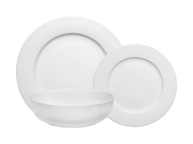 White Basics Urban Rim Dinner Set 12pc Gift Boxed