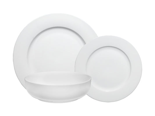 White Basics Urban Rim Dinner Set 12pc Gift Boxed