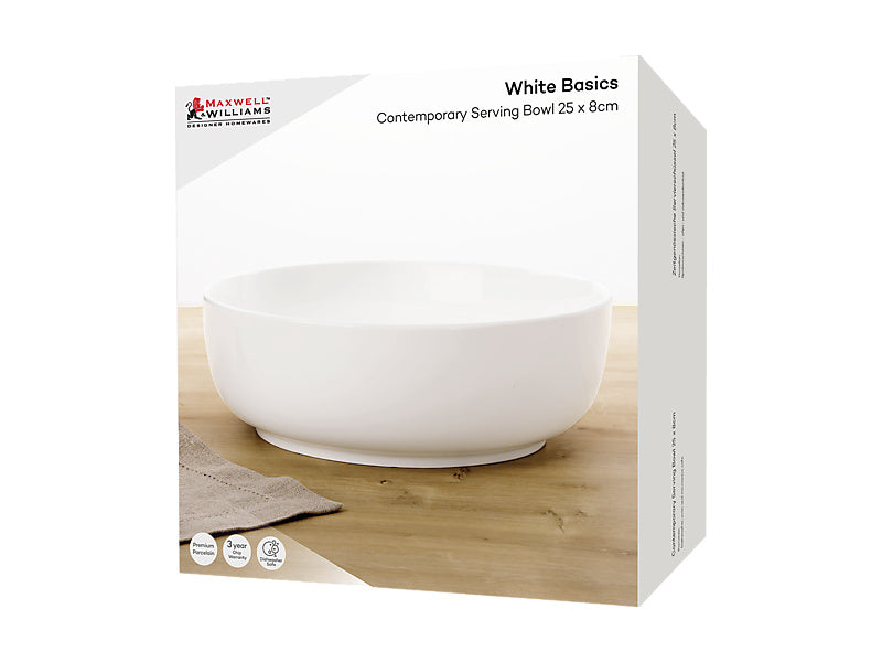 White Basics Contemporary Serving Bowl Gift Boxed
