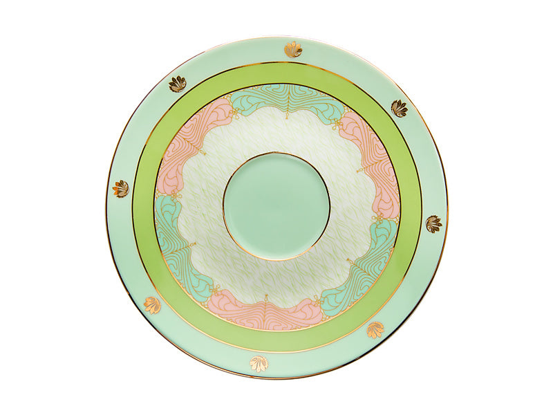 Wicked Pink Goes Good With Green Demi Cup & Saucer Set of 2 Elphaba Gift Boxed