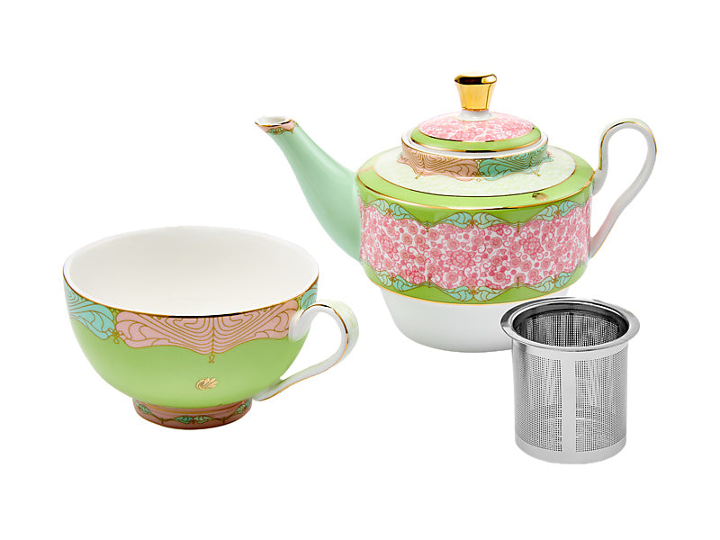 Wicked Pink Goes Good With Green Tea for One With Infuser Elphaba Gift Boxed