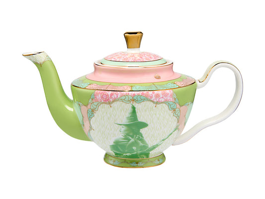 Wicked Pink Goes Good With Green Teapot With Infuser Elphaba Gift Boxed