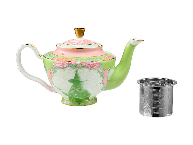 Wicked Pink Goes Good With Green Teapot With Infuser Elphaba Gift Boxed