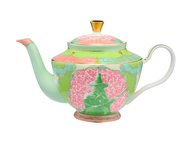 Wicked Pink Goes Good With Green Teapot With Infuser Elphaba Gift Boxed
