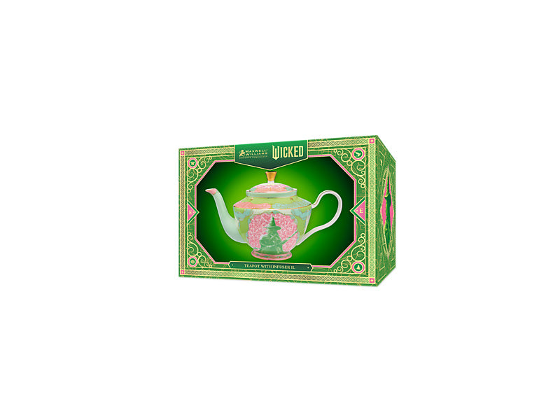 Wicked Pink Goes Good With Green Teapot With Infuser Elphaba Gift Boxed