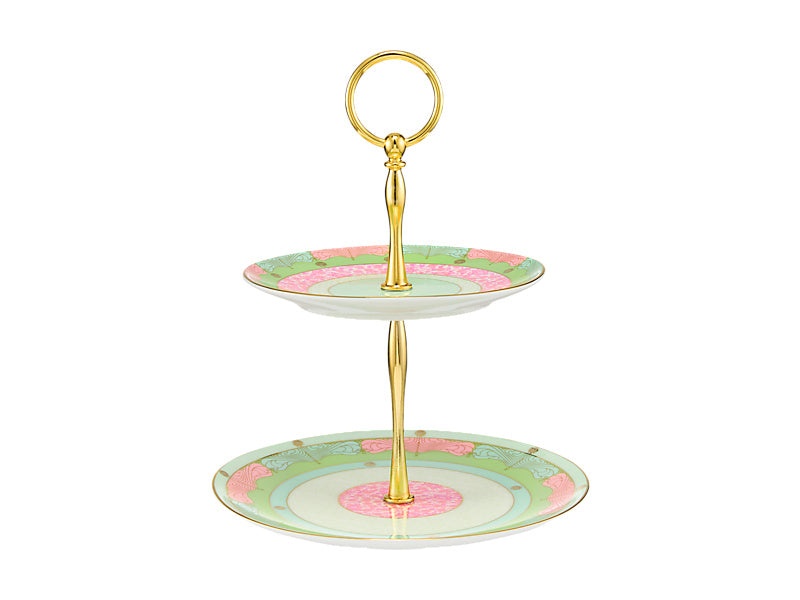 Wicked Pink Goes Good With Green 2 Tiered Cake Stand Elphaba Gift Boxed