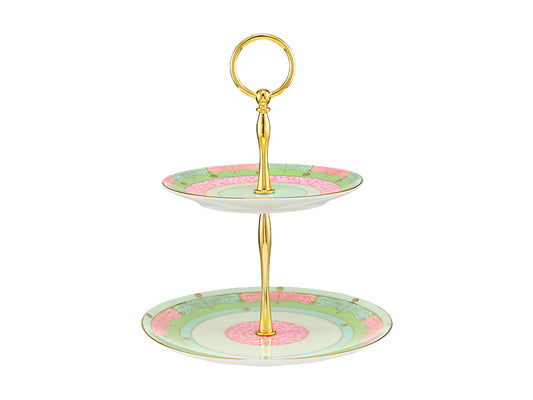 Wicked Pink Goes Good With Green 2 Tiered Cake Stand Elphaba Gift Boxed