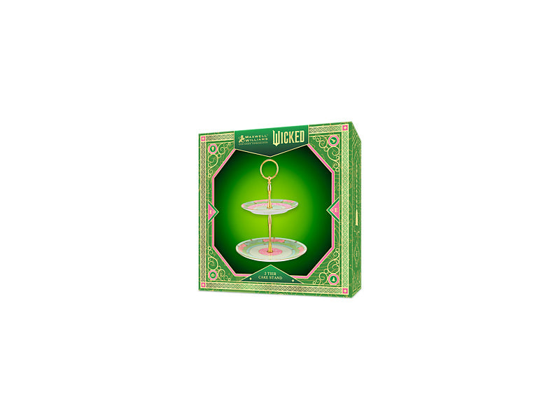 Wicked Pink Goes Good With Green 2 Tiered Cake Stand Elphaba Gift Boxed