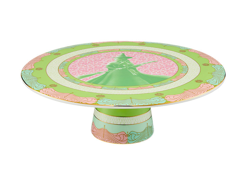 Wicked Pink Goes Good With Green Footed Cake Stand Elphaba Gift Boxed