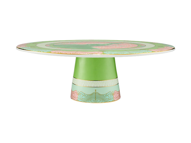Wicked Pink Goes Good With Green Footed Cake Stand Elphaba Gift Boxed