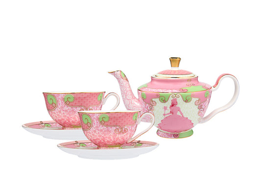 Wicked Pink Goes Good With Green 5pc Tea Set Glinda Gift Boxed