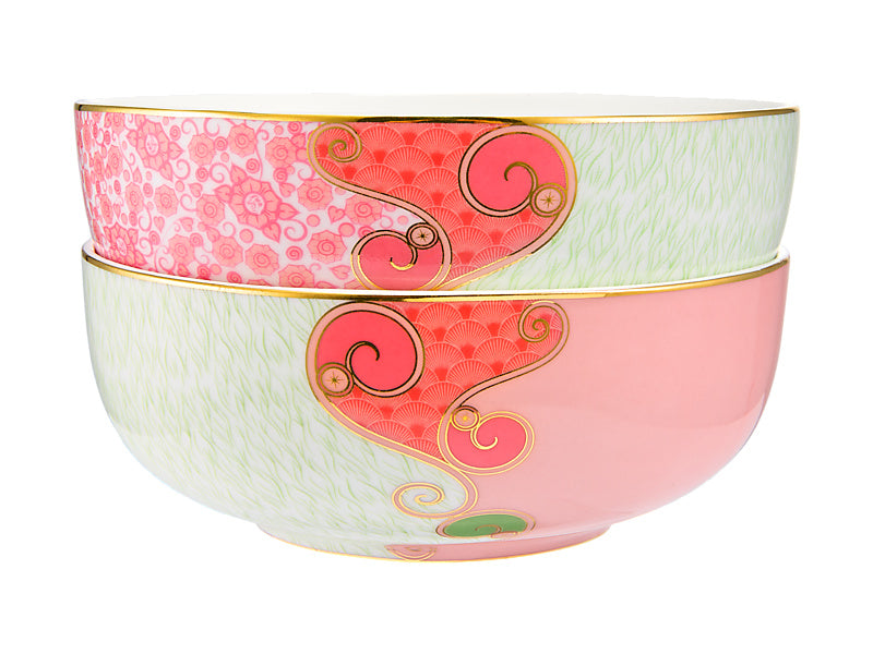 Wicked Pink Goes Good With Green Bowl Set of 2 Glinda Gift Boxed