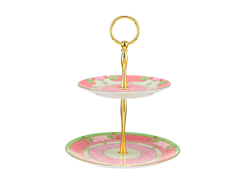 Wicked Pink Goes Good With Green 2 Tiered Cake Stand Glinda Gift Boxed