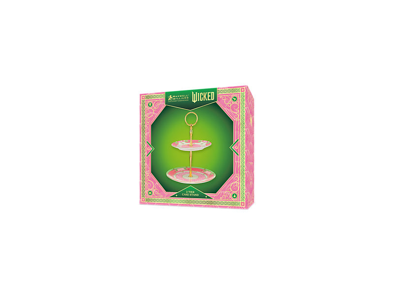 Wicked Pink Goes Good With Green 2 Tiered Cake Stand Glinda Gift Boxed