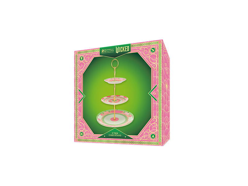 Wicked Pink Goes Good With Green 3 Tiered Cake Stand Glinda Gift Boxed