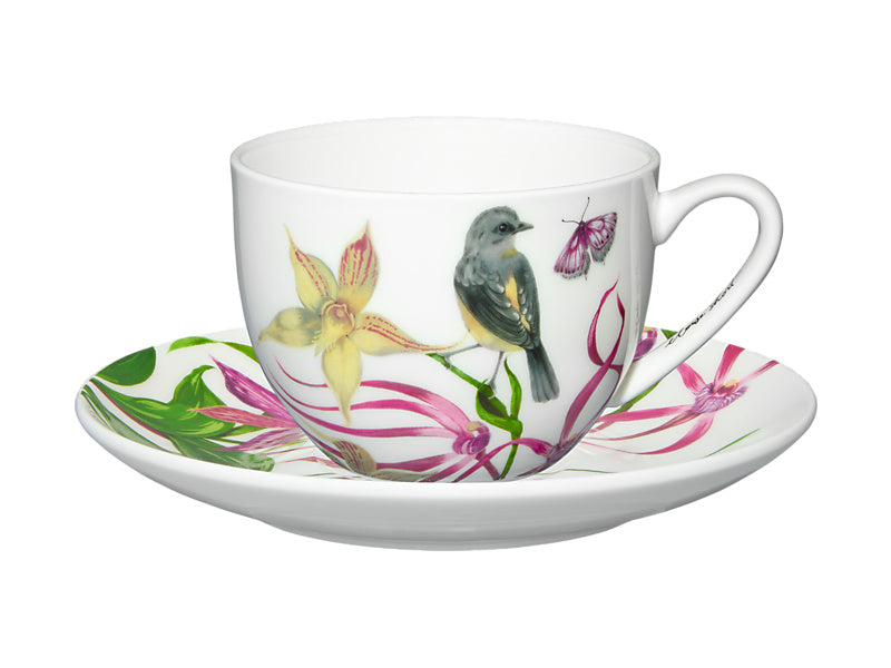 Eloise Short Lyric Cup & Saucer Yellow Robin Gift Boxed