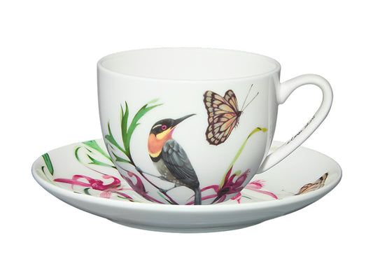 Eloise Short Lyric Cup & Saucer Spinebill Honeyeater Gift Boxed
