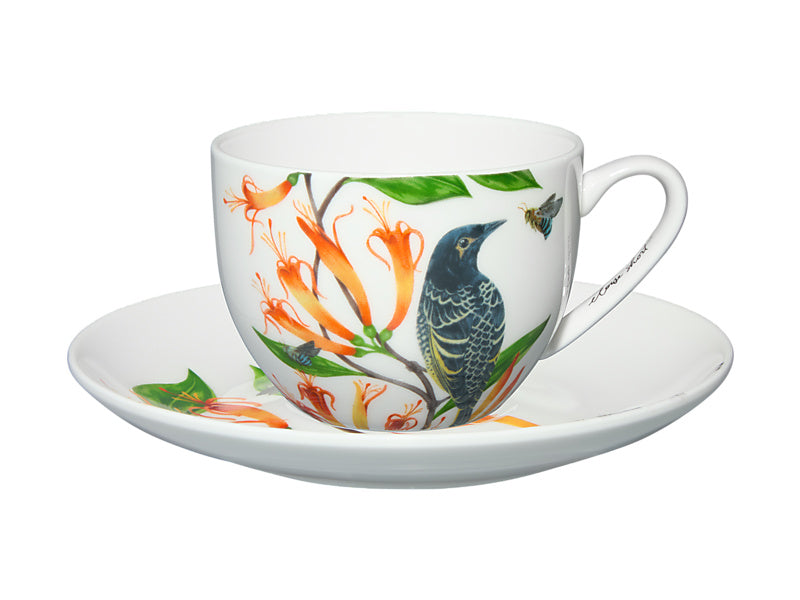Eloise Short Lyric Cup & Saucer Regent Honeyeater Gift Boxed